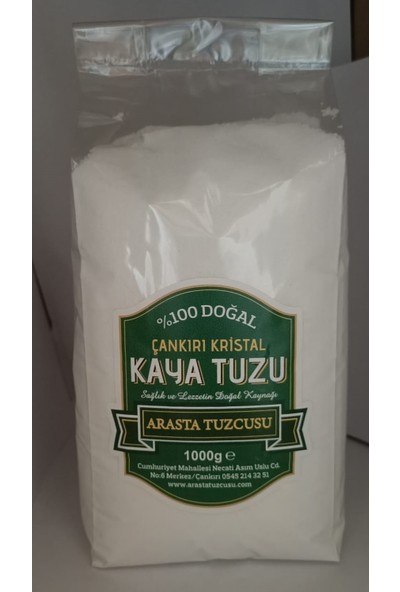 Arasta Tuzcusu Çankırı Karistal Kaya Sofra Tuzu 1kg