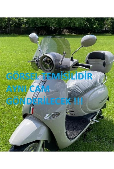 Aras Moto Sym Fiddle Ön Siperlik Camı Açık Füme Saydam Kısa Tip 33 cm ,bağlantı Aparatlı -Arasmoto