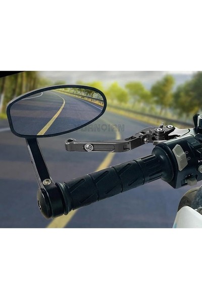 Aras Moto Motosiklet Gidon Aynası Siyah Renk Siyah Topuz 22 mm Gidon Uyumlu -Arasmoto