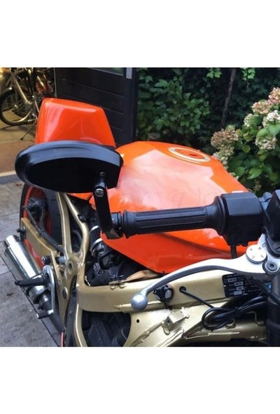 Aras Moto Motosiklet Gidon Aynası Siyah Renk Siyah Topuz 22 mm Gidon Uyumlu -Arasmoto