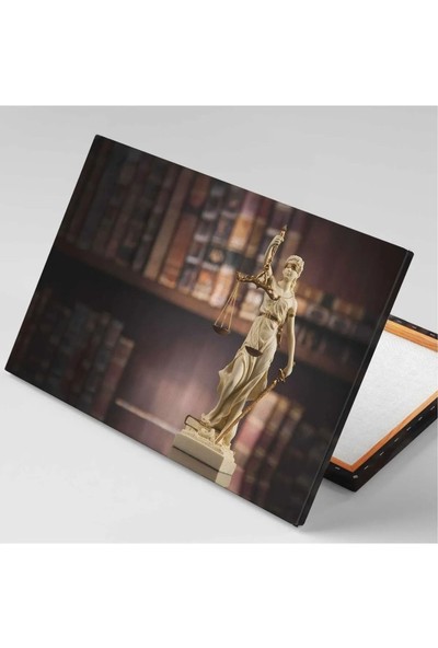 Ar Ajans Kanvas Tablo Themis Heykeli Adalet Terazisi Temalı Hakim Savcı Hukuk Bürosu Dekoratif Kanvas Tablo