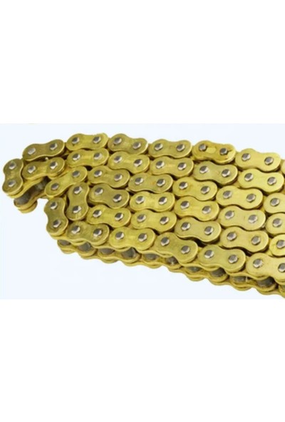 Aras Moto Cbr250,R25,İnazuma,Nk250,Nk400,Pulsar,Domınar Zincir 520-120 Bakla Oringsiz Düz Gold Sarı
