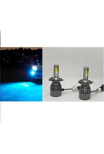 Aras Moto Motosiklet ,otomobil Far Ampülü H4 LED Xenon Buz Mavisi Renk 12/24V-48W(10800 Lümen) 2 Adet_arasmoto