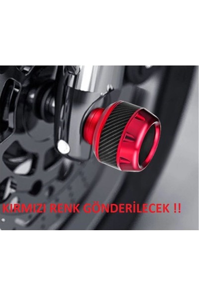 Aras Moto Motosiklet ,scooter Ön Teker Koruma Takozu Karbon Detaylı Kırmızı Renk 16 mm Millere Uygun-Arasmoto