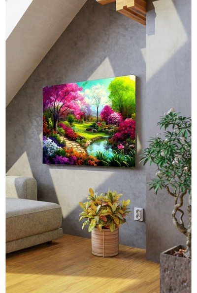 Ar Ajans Kanvas Tablo Renkli Manzara Resmi Yapay Zeka Kullanımı Dekoratif Kanvas Tablo