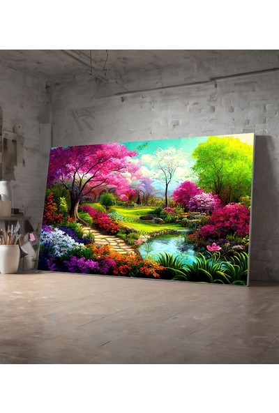 Ar Ajans Kanvas Tablo Renkli Manzara Resmi Yapay Zeka Kullanımı Dekoratif Kanvas Tablo