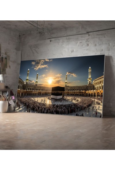 Ar Ajans Kanvas Tablo Mekke Gündüz Görüntüsü Islami Dekoratif Kanvas Tablo