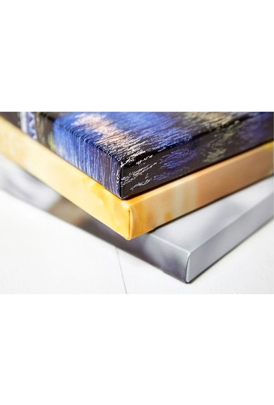 Ar Ajans Kanvas Tablo Mustafa Kemal Atatürk Imzası Sarı ve Lacivert Kanvas Tablo