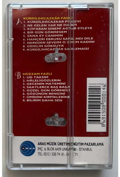 Aras Müzik Kemal Gürses Kürdilihicazkar Faslı Hüzzam Faslı Kaset (Orjnal Dönem Baskı Kaset)