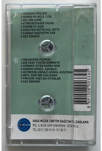 Aras Müzik Kemal Gürses Nişabürek Isfahan Faslı Kaset (Orjnal Dönem Baskı Kaset)