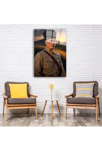 Aras Glass Art Atatürk Portresi 2 Yapay Zeka Cam Tablo