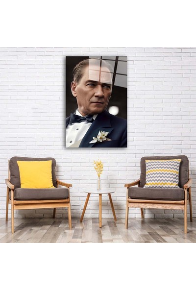 Aras Glass Art Atatürk Portresi Yapay Zeka Cam Tablo