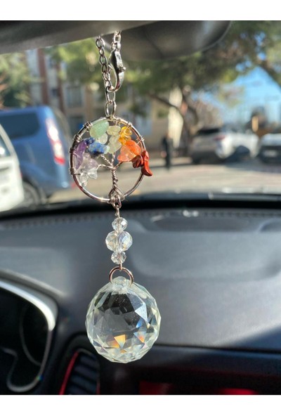 Araç Balkon Aksesuar Yeni Renkli Yaşam Çiçeği Kristal Suncatcher Araba Aksesuarı Dikiz Aynası Süsü