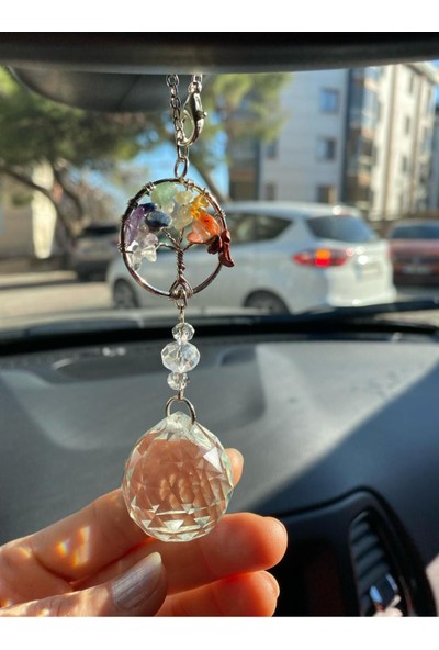Araç Balkon Aksesuar Yeni Renkli Yaşam Çiçeği Kristal Suncatcher Araba Aksesuarı Dikiz Aynası Süsü