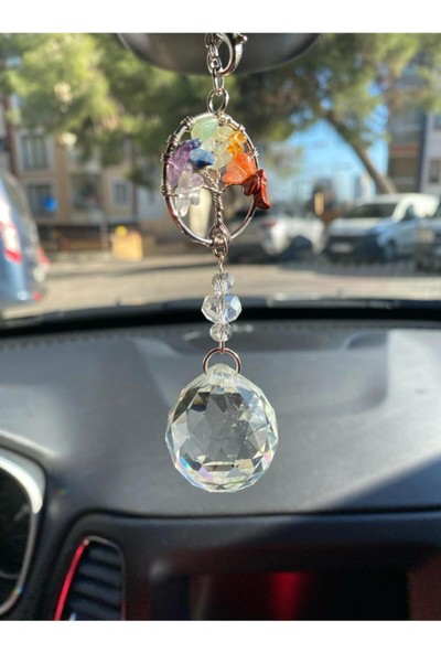 Araç Balkon Aksesuar Yeni Renkli Yaşam Çiçeği Kristal Suncatcher Araba Aksesuarı Dikiz Aynası Süsü