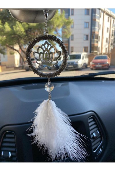 Araç Balkon Aksesuar Yeni Lotus Çiçeği Araba Hediyesi Dikiz Ayna Süsü