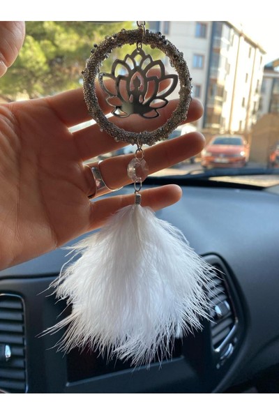 Araç Balkon Aksesuar Yeni Lotus Çiçeği Araba Hediyesi Dikiz Ayna Süsü