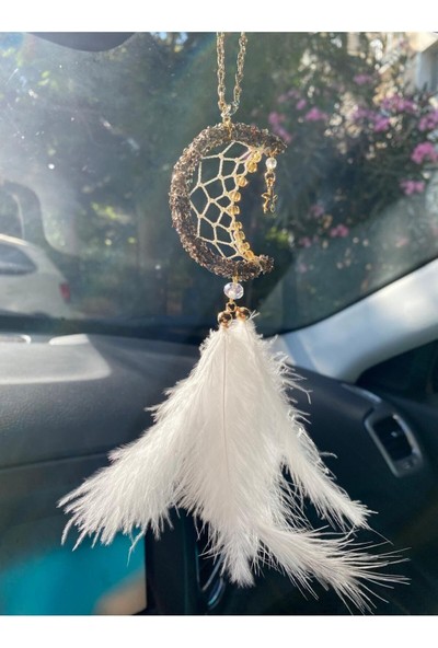 Araç Balkon Aksesuar Yeni Düş Kapanı, Dreamcatcher Hilal Ay Yıldız Türk Bayrağı Motifli Araç Dikiz Aynası Süsü