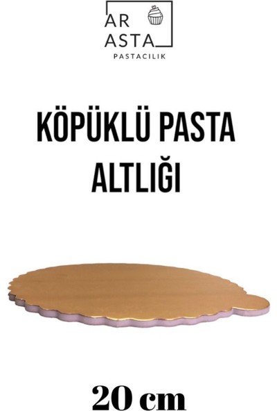 Arasta Köpüklü Pasta Altlığı 20 cm Gold Kalın 1 Adet