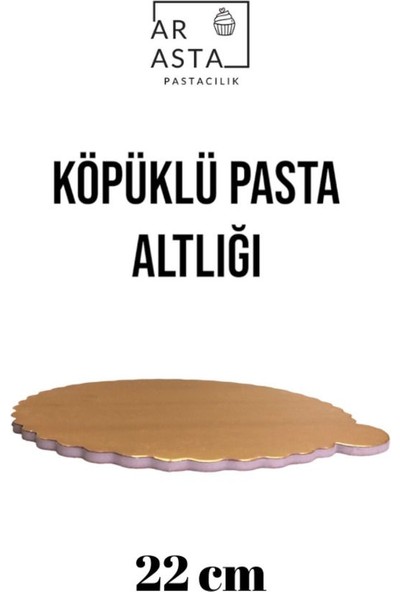 Arasta Köpüklü Pasta Altlığı 22 cm Gold Kalın 1 Adet