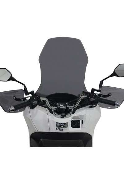 Aras Moto Honda Pcx 125 ,150 Ön Siperlik Camı Montaj Aparatlı 75CM Uzun Tur Camı Açık Füme 2021-24_ARASMOTO