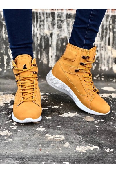 BA0600 Bağcıklı Camel Sarı Kısa Boksör Unisex Spor Postal Bot