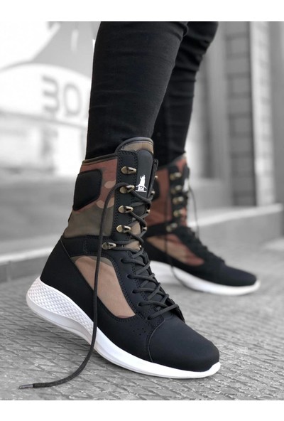 BA0600 Bağcıklı Siyah Kamuflaj Boksör Unisex Spor Postal Bot