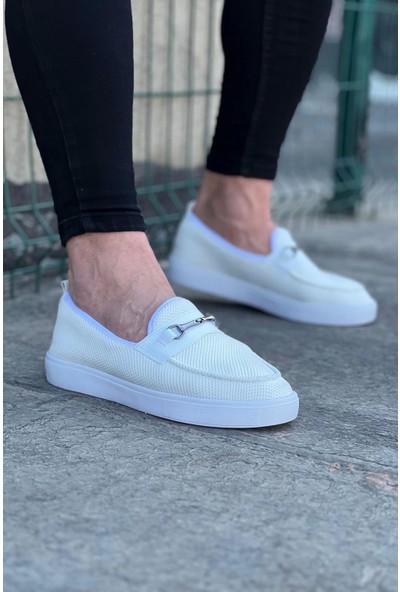 Wagoon WG060 Beyaz Triko Babet Erkek Casual Ayakkabı