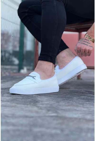 Wagoon WG060 Beyaz Triko Babet Erkek Casual Ayakkabı