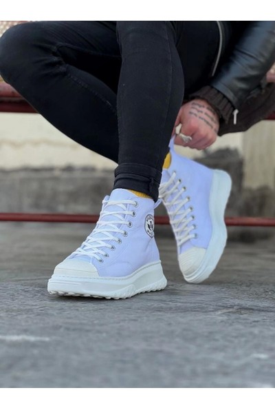 Wagoon WG017 Beyaz Erkek Yarım Bilek Casual Ayakkabı