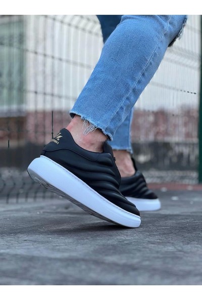Wagoon WG094 Siyah Cilt Erkek Casual Ayakkabı
