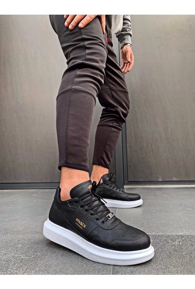Knack Yüksek Taban Günlük Ayakkabı 040 Siyah (Beyaz Taban)
