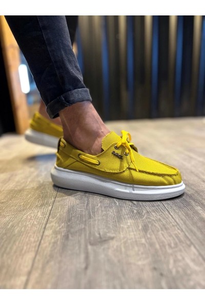 Knack Yüksek Taban Mevsimlik Keten Ayakkabı 009 Sarı