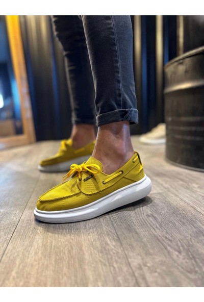 Knack Yüksek Taban Mevsimlik Keten Ayakkabı 009 Sarı