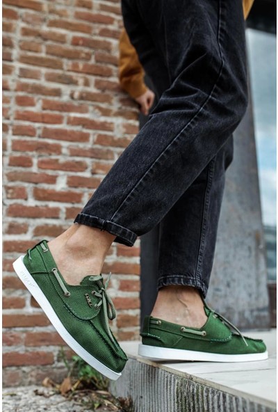 Knack Mevsimlik Keten Ayakkabı 008 Yeşil