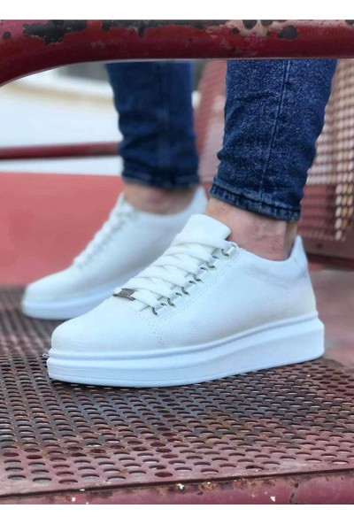 Wagoon WG08 Beyaz Düz Erkek Casual Ayakkabı