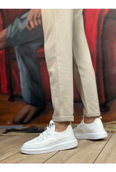 BA0375 Özel Örme Triko Tarz Beyaz Taban Spor Ayakkabı