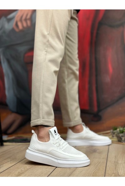BA0375 Özel Örme Triko Tarz Beyaz Taban Spor Ayakkabı