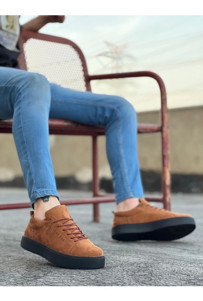 Aradım Taradım BA0104 Bağcıklı Taba Süet Siyah Taban Spor Klasik Erkek Ayakkabı