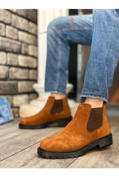 Aradım Taradım BA0319 Içi Dışı Hakiki Deri Taba Süet Erkek Spor Yarım Bilek Bot