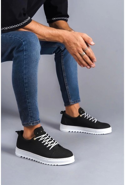 Aradım Taradım SLW152 Cool Bağcıklı Keten Erkek Günlük Spor Klasik Ayakkabı Bt Siyah