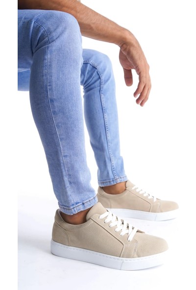 Aradım Taradım SLW165 Elite Süet Erkek Günlük Sneaker Ayakkabı Bt Krem