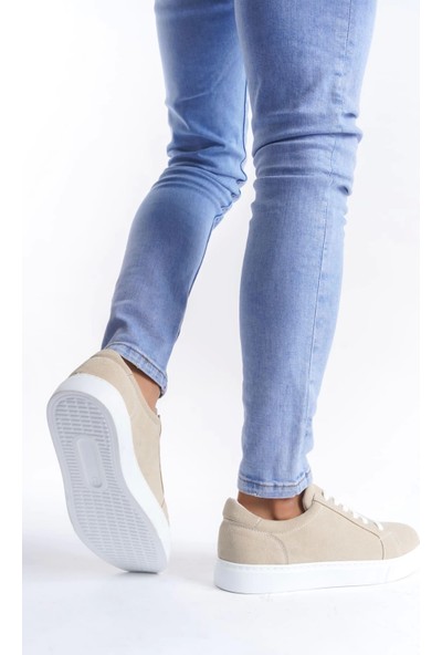 Aradım Taradım SLW165 Elite Süet Erkek Günlük Sneaker Ayakkabı Bt Krem