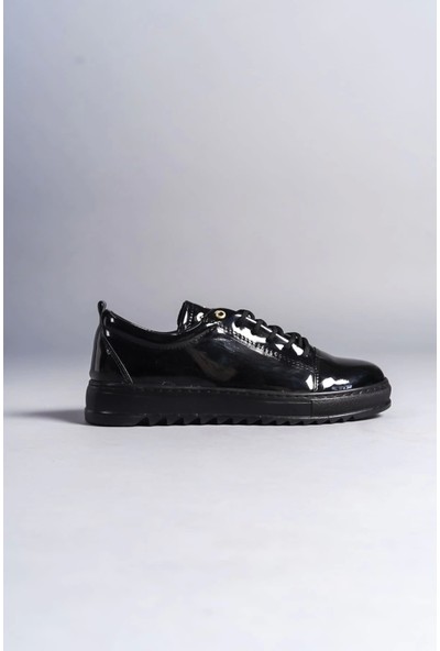 SLW152 Cool Bağcıklı Rugan Erkek Günlük Spor Klasik Ayakkabı St Siyah