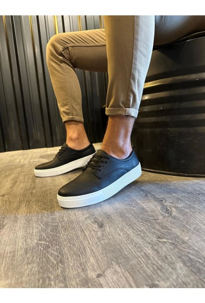 Knack Günlük Ayakkabı 077 Siyah (Beyaz Taban)