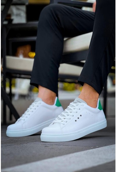 Kb-X7  Kuback Beyaz Yeşil Yüksek Taban Bağcıklı Günlük Erkek Ayakkabı