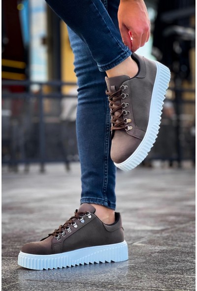 Aradım Taradım BA0505 Çengel Bağcıklı Kahverengi Beyaz Tabanlı Günlük Ayakkabı