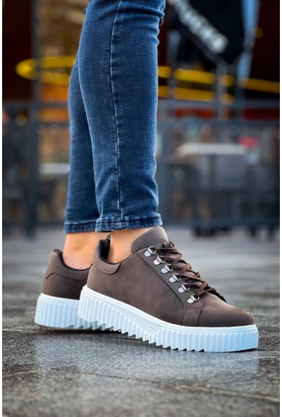 Aradım Taradım BA0505 Çengel Bağcıklı Kahverengi Beyaz Tabanlı Günlük Ayakkabı