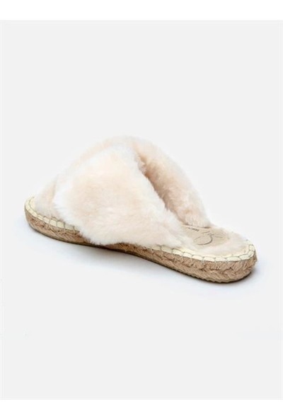 Angel Krem 1 Kadın Espadril Terlik
