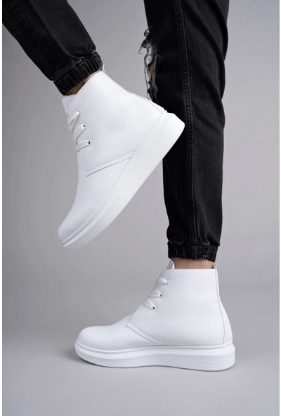 Aradım Taradım SLW207 Oslo Bağcıklı Cilt Erkek Günlük Spor Bot Bt Beyaz